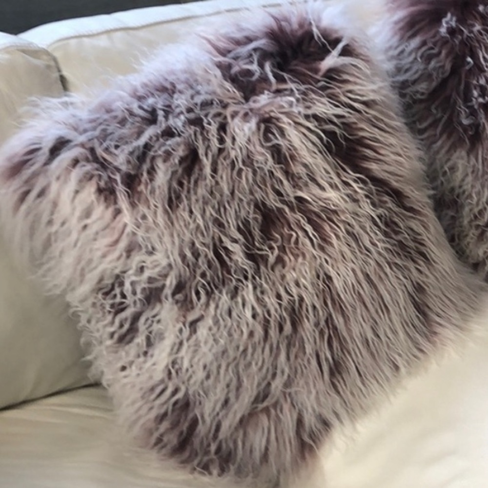 Mongolian Sheepskin Throw Pillow